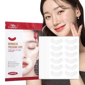 FADVAN Facial Wrinkle Patches  Overnight Smile Line Patches  Anti Wrinkle Patches for Forehead, Eyes & Lips  Face Tape for Wrinkles Overnight (120Pcs, Curve)