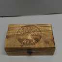 Samhita Handmade Mango Wood Tree of Life Engraving Beautifully Keepsake Box Jewellery Organiser Unique Gift Ideas for Men & Women (Flame Work Finish)