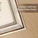 8x10 Picture Frames Vintage White Gold Line Picture Frame Antique Retro Photo Frame Wall Hang Desktop Decor Display Mothers Day Birthday Gifts for Mom Grandma Women