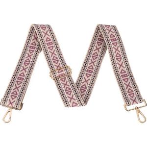 2 x Wide Purse Strap Replacement Crossbody Shoulder Bag Strap Adjustable Handbag Strap Replacement Belts Gold Hardware (Purple)