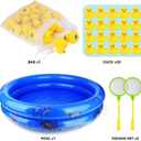 Duck Matching Game Toys for Kids - 20 Plastic Ducks with Numbers,34" x 7" Kiddie Pool | Storage Bag, 2 Nets - Fun Memory Games - Water Outdoor Game for Children,Preschoolers,Birthday Party Carnival