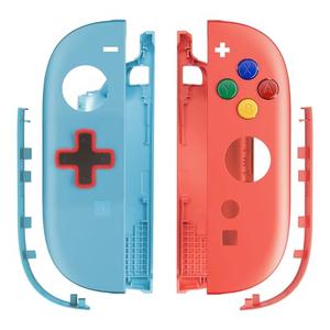 eXtremeRate Replacement Shell (D-Pad Version) with Buttons for Joycon 2, Custom Housing Faceplate Case + Decorative Strips + ABXY Dpad for Nintendo Switch 2 Controller - Essence Version - Blue Orange