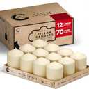 Candle Charisma Ivory Pillar Candles Bulk Pack of 12 – (3x4 Inch) Long-Lasting 70-Hour Burn, Dripless & Smokeless – Perfect for Hassle-Free Decor at Weddings, Fall Table Centerpieces & Special Events