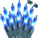 Joomer LED Christmas Lights, 19.5FT 100 LED Blue Christmas Tree Lights, Connectable Waterproof Mini String Lights Plug in for Indoor Outdoor Home Christmas Decoration