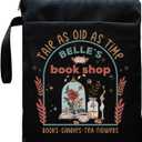 Tale As Old As Time Belle's Book Coffee Book Lover Book Sleeve, Book Covers with Zipper, Book Lovers, Book Pouch Kindle Protector, Gifts for Women Teacher Librarian Bookworm Bookish (Black-D, Large)
