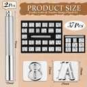 Humyoun 37 Pcs Leather Stamping Tools 19mm Leather Stamp Kit Include Alphabet Number Capital Letters Craft with Punch Tools for DIY Leathercaft Marking