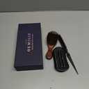 Small Boar Bristle Hair Brush Since 1965 British Craftsmanship, Handmade Natural Wooden Mini Hairbrush/Beard Brush, Pure Soft Bristles Gentle Detangling Women Men Kids Thin Fine Hair, Smooth & Shine