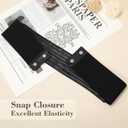SANSTHS Women Wide Elastic Belts for Dresses Vintage Fashion Stretchy Waist Belts Ladies Cinch Belts Leather Waistband (Black)