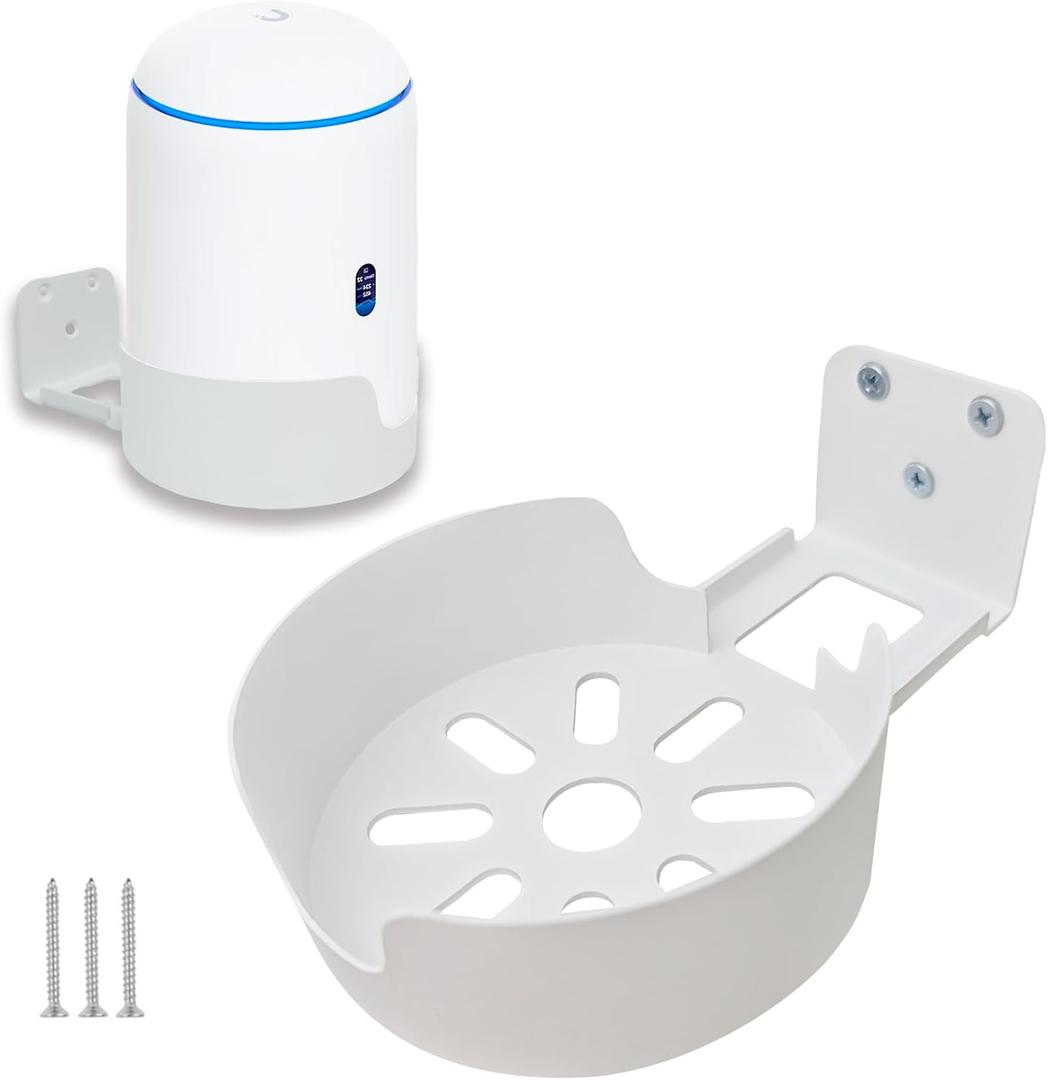 Wall Mount for Ubiquiti UniFi Dream Router & Dream Machine 7 (UDR7) Upgrade Sturdy Metal Bracket Compatible with UniFi Dream Router, Dream Machine, and Dream Machine 7 (Classic-1pack, White)
