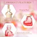 Rtteri 100 Pcs Hanging Car Air Freshener Diffuser Bottles Empty Glass Perfume Diffuser Vials Refillable Oil Aromatherapy Pendant with Wooden Caps and Hanging String for Car Home Office Decor(Heart)