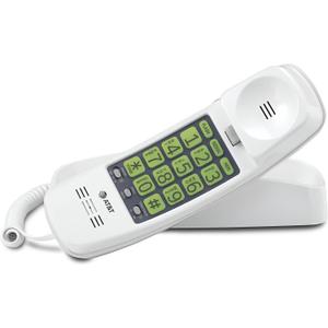 AT&T TRIMLINE 213 Corded Home Phone with Extra Big Buttons & Visual Ringer. No AC Power Required, Improved Easy-Wall-Mount, Lighted Keypad, 10 Speed Dial Keys, Volume Control, Senior Friendly. White