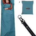 Two KAT Packable Ultralight Travel Sleeping Bag Liner, Lightweight Portable Compact Sleep Sack Sheet for Outdoor Camping Hiking Picnic Hotel (29.5" x 82.5", Dark Blue)