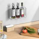 YIGII 3-Pack Clear Acrylic Tupperware Lid Organizer, Inside Cabinet Storage Bins with Adhesive Backing, Self-Adhesive Container Lid Holder for Kitchen Pantry, Modular Design, Easy Installation