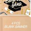Tatuo 4 Pcs 24" x 36" Large Blank Brown Paper Banners for 2026 Graduation Crafts Decoration 120gsm Thick Kraft Paper Banner for Display Wall Signs Painting Birthday Wedding Summer Party Decor