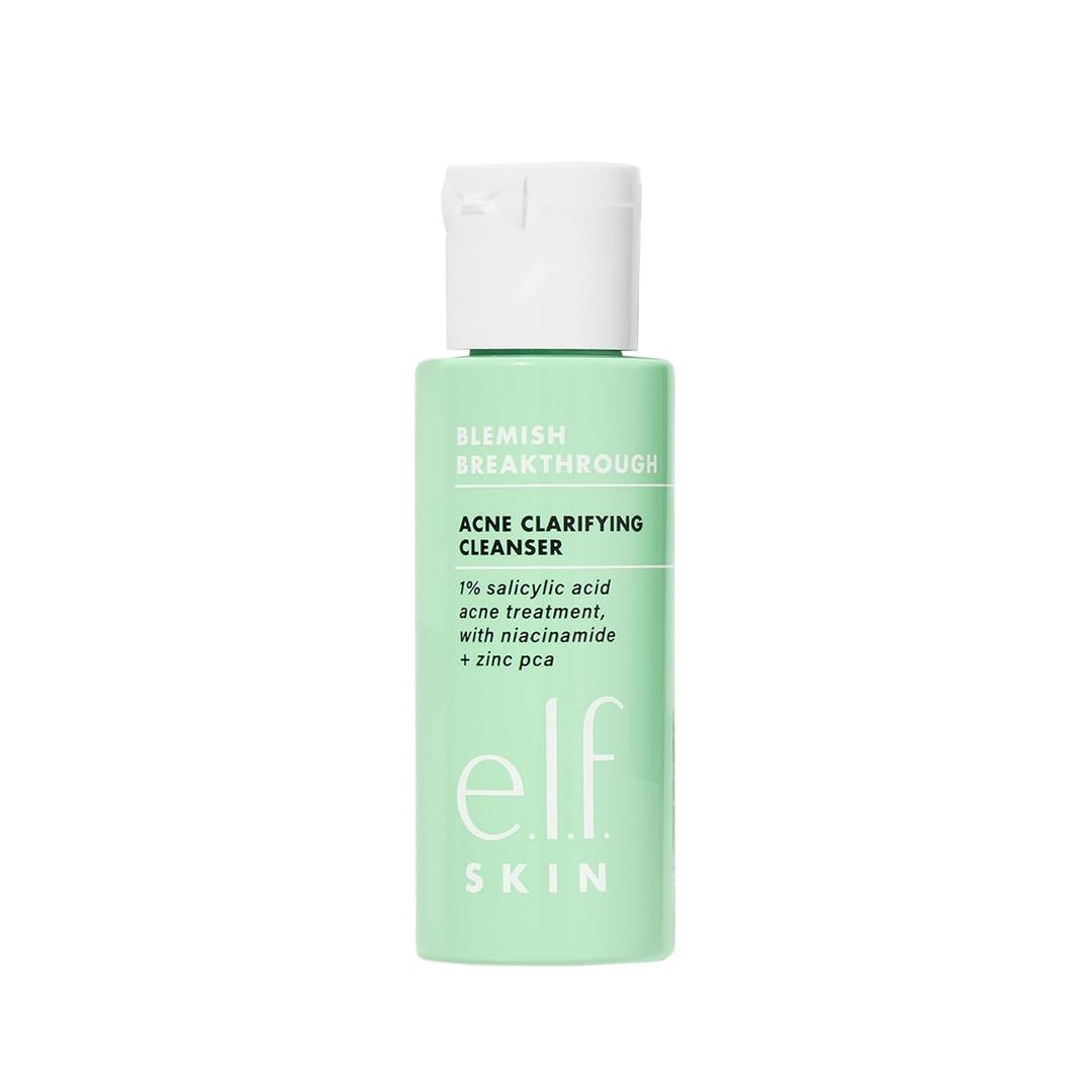 e.l.f. SKIN Blemish Breakthrough Clarifying Cleanser Mini, Gel Cleanser For Removing Makeup, Controlling Oil & Clarifying Pores, 1% Salicylic Acid