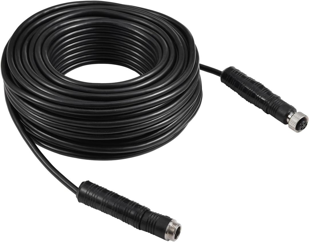 DALLUX Backup Camera Cable 4PIN Video Power Aviation Extension Wire for Vehicle Car Camper Bus Van Truck Motorhome Trailer RV Reverse Rearview Monitor CCTV System Waterproof Shock Proof 15m 49.2ft