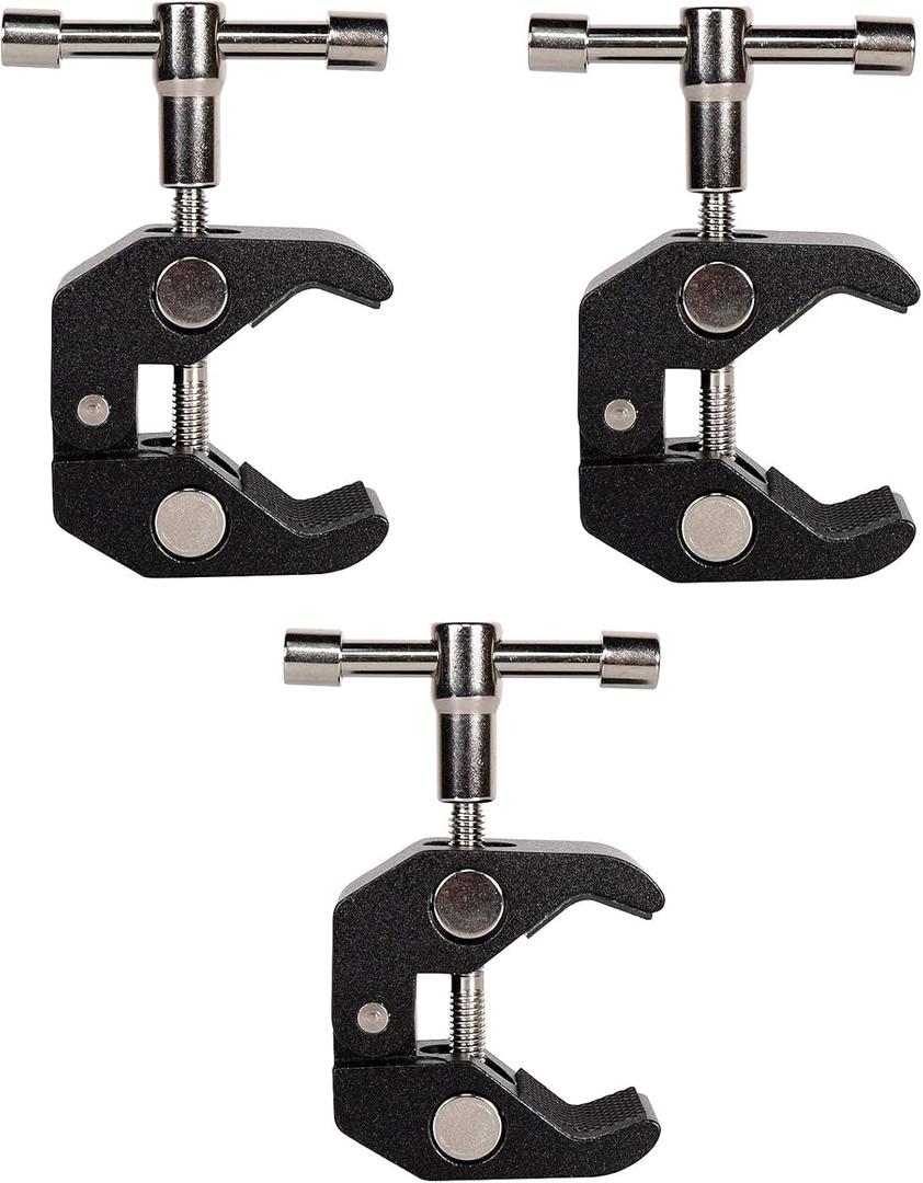 Super Clamp with 1/4 and 3/8 Thread for Photography,Camera Monitor, LED Light,Umbrellas, Plate Glass, Cross Bars, Hooks, Shelves, Photo Accessories-3Pack