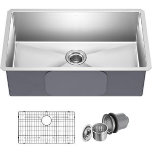 KRAUS Stainless Steel 30 in 16 Gauge Undermount Kitchen Sink KHU100-30