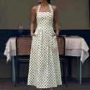 Lingswallow Women Vintage Polka Dot Dress - Retro Tea Party & Cocktail Dress for Wedding Guest, and Casual Wear (M)