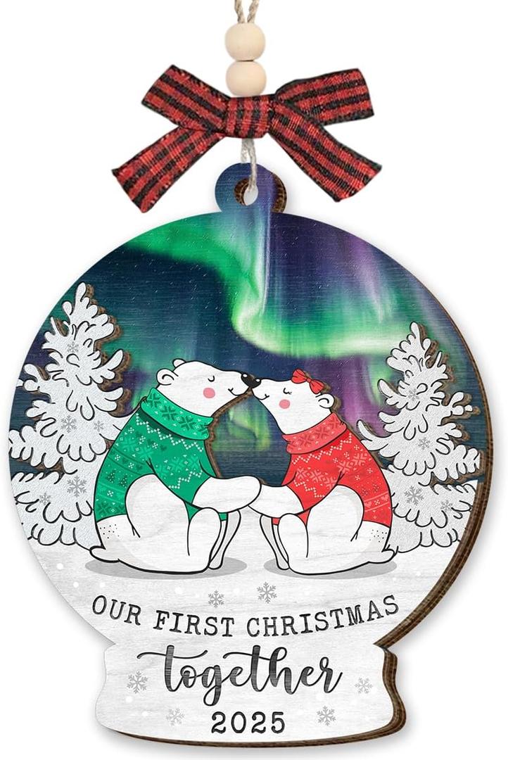 Our First Christmas Together Ornaments 2025 - First Xmas Together Ornament, Future Mr and Mrs, Married Couple Gift Ideas, Wedding Gifts for Couples, 4 packs