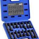 Orion Motor Tech 16pc Locking Lug Nut Master Key Set, SAE & Metric Wheel Lock Removal Kit for Removing Locking Spline Star Hex and Fluted Hex Lug Nuts, Lug Nut Remover Set for Mechanics and More