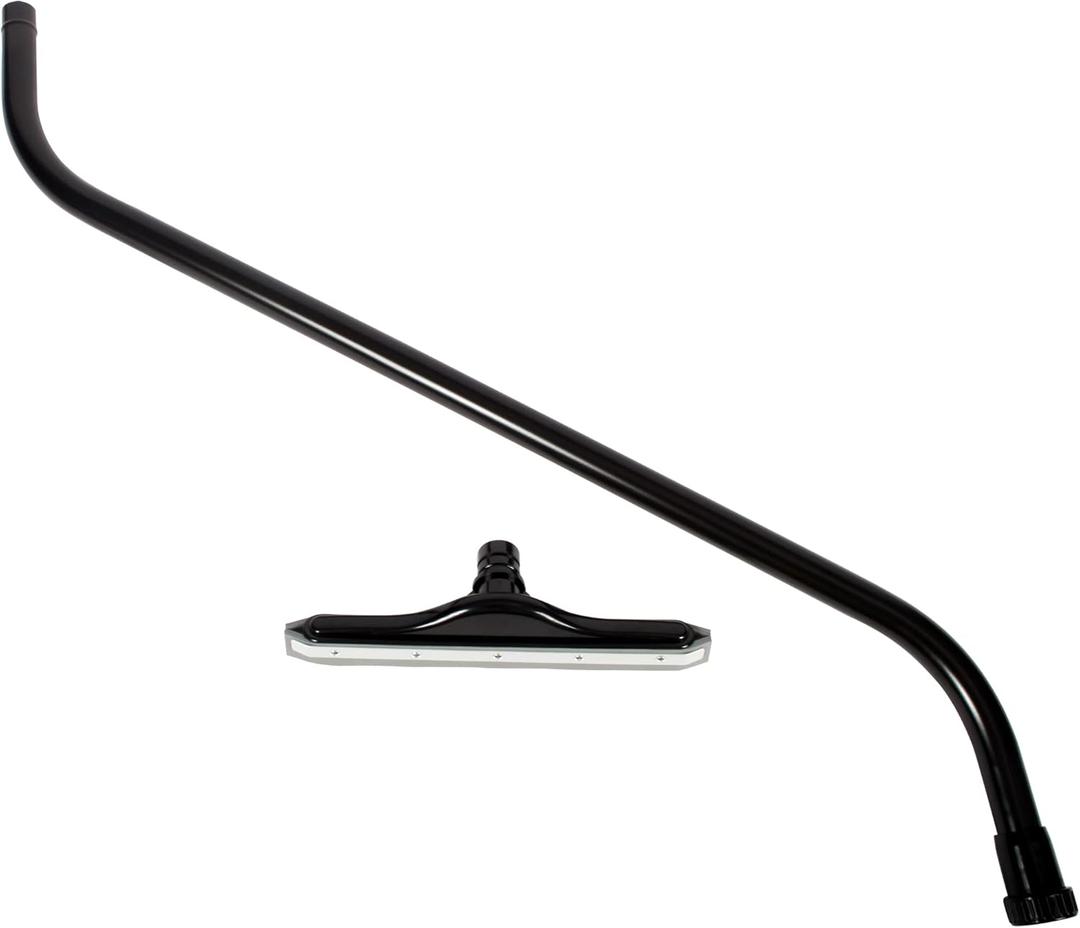 Cen-Tec Systems Wet/Dry Squeegee Vacuum Attachment with Lightweight Steel 1-Piece S-Wand