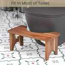 7 Inches Acacia Wood Toilet Stool Squat for Adults,Foldable Poop Stool for Bathroom,Portable Potty Step Stool with Non-Slip Strip,No Assembly Required