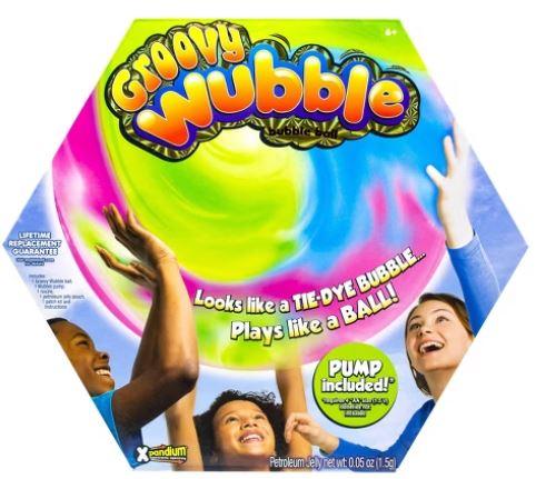 Wubble Groovy Ball With Pump Pink Green