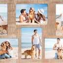 YESKAY 6 Picture Frame Collage 4x6 for Wall Decor,6 Opening 4 x 6 Collage Photo Frames Rustic Brown Multiple Picture Frames with Real Glass 1 Pack(OD:11X17in)