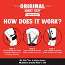 World's Greatest Shirt Stays for Men - Original Shirt Stay - Veteran Owned | American Made (White, L)