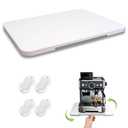 Appliance Slider 360° Rolling Tray for Coffee Maker - Bamboo Countertop Sliding Tray for Kitchen Appliances Espresso Machine Accessories Coffee Pot Counter Sliders Mat with Wheels (15.7"×13") - White