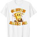 Gluten Hates Me Funny Gluten Intolerance T-Shirt L