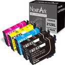 5 Packs 212XL Remanufactured Ink Cartridges Replacement for Epson 212 T212XL High Yield for Workforce WF-2830 WF-2850 Expression Home XP-4100 XP-4105 Printer (Black Cyan Magenta Yellow)