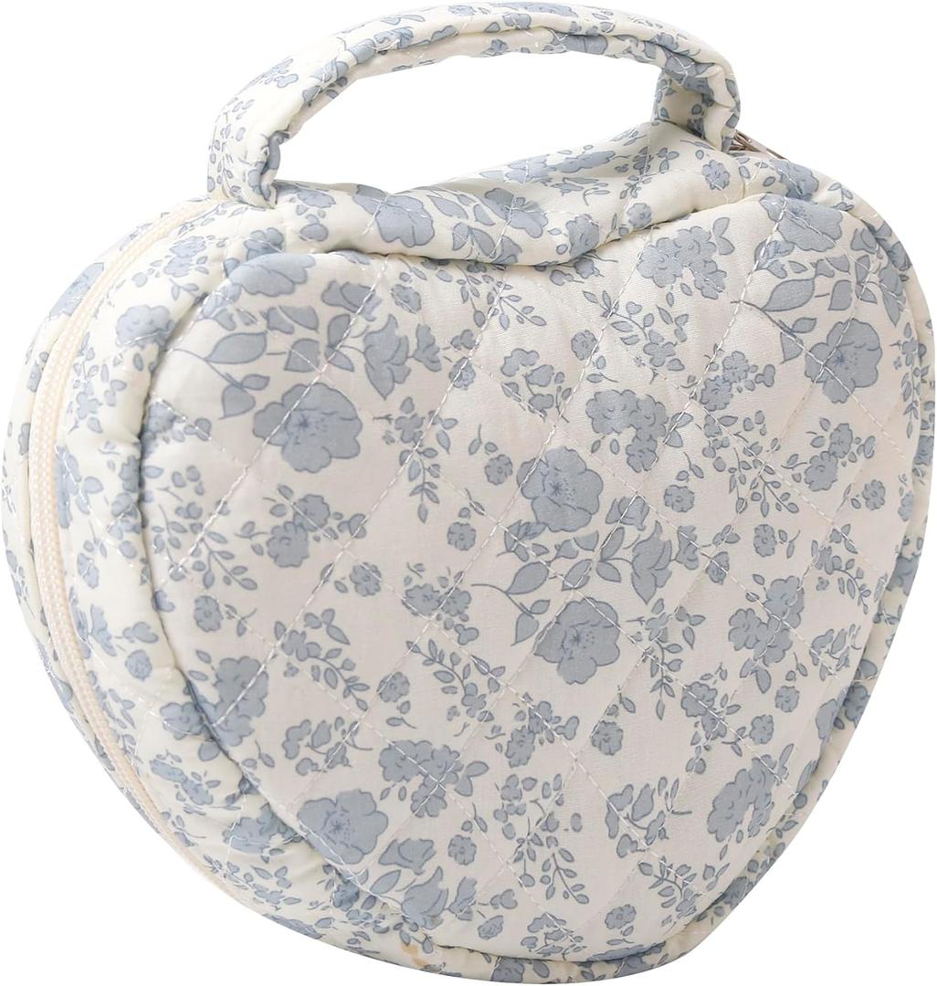 Makeup Bag, Cute Cosmetic Bag for Women Girls, Floral Coquette Aesthetic Toiletry Bag, Travel Make Up Organizer Bag (Orchid)
