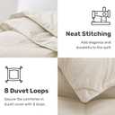 UNIKOME Goose Feather Down Fiber Comforter California King Size, All Season Duvet Insert with Soft Downproof Cover, Cloud-Like Fluffiness Bed Comforters with Corner Tabs (Cal King, Cream, 108"X94")