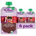 Plum Organics Mighty Food Group Blend, 4 Ounce Pouch, 6 Pack | Organic Baby Food, Quinoa, Blackberry, Purple Carrot, Greek Yogurt & Oat, 12+ Months, Kosher, Non-GMO (EXP 12/12/26)