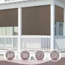 SEEYE Outdoor Sunshade Roller Shades, 4' W x 6' H Cordless Roll Up New Material Blinds Privacy Screen with 90% UV Protection, Exterior Patio Shade Cloth for Backyard Porch Pergola Windows, Mocha, 48"W x 72"H