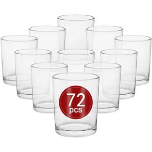 72pcs Clear Glass Tea Light Holders - Votive Candle Holders Bulk for Weddings Events - Glass Votives for Wedding Centerpieces, Christmas, Thanksgiving - Candle Accessories Decor (72, Clear)