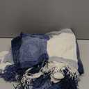 DII Buffalo Check Collection Rustic Farmhouse Throw Blanket with Tassles, 50x60, Navy/Off-White