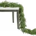 JoyHome 6FT Pine Christmas Garland Clearance, Artificail Christmas Greenery Garland, Realistic Cedar Cypress Garland for Holiday Mantel Fireplace Table Centerpiece Party Decoration