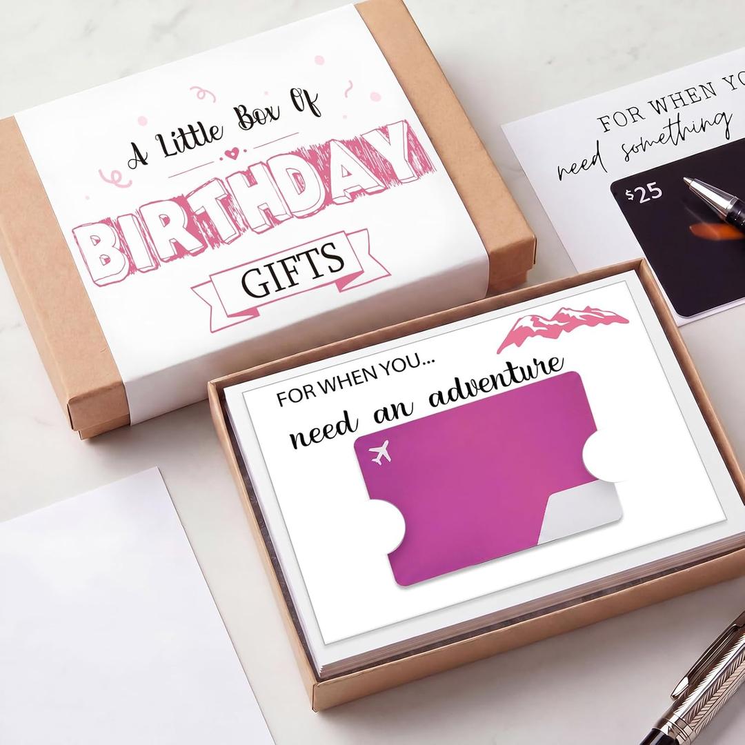 ReliThick 22 Pcs Happy Birthday Gift Card Holder and Box, Personalized Graduation Gift Care Package for Party Favors(Pink)