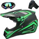 ATV Helmet,Youth Kids Motocross Helmet, 4 Wheeler Dirt Bike Street Riding Helmets Meeting DOT FMVSS 218 (Small, Light Green)