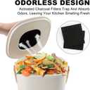 Compost Bin, LALASTAR Compost Bin Kitchen Counter with Lid, Made of Sustainable Bamboo Fiber, Odorless Indoor Compost Bin, 1 Gallon, Cream, Square