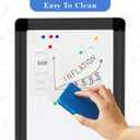 Ireer 2 Pcs Slim Skinny Whiteboard with a Tray to Do List Portable Narrow Tall Dry Erase Board for Door Wall Mounted Aluminum Magnetic Board for Home Office, 7.9"x 31.5" (Black)