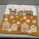 Lanpn 16x16 Christmas Pillow Covers Set of 2, Embroidery Gingerbread Man House Decorative Holiday Pillowcase Pillow Case Cushion 16 x 16 for Indoor Home Bedroom Sofa Couch Xmas Decor (Beige & Brown)