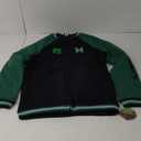 Minecraft Zip Up Varsity Bomber Jacket Little Kid to Big Kid Sizes, Size 18-20, (Black)