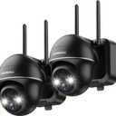 ZUMIMALL Security Cameras Wireless Outdoor - 2 Packs, 2.4G WiFi Battery Powered Cameras for Home Security, 360 View, Spotlight & Siren/PIR Detection/3MP Color Night Vision/2-Way Talk/IP66/Cloud