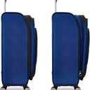 American Tourister 4 KIX 3.0 Checked-Medium Softside Expandable Luggage with 4 Spinner Wheels, Sapphire Blue