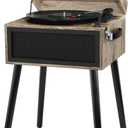 Victrola VTA-75-FOT Liberty 5-in-1 Turntable Music Entertainment Center with Bluetooth Wireless FM Radio USB Recorder Wood (Farmhouse Oatmeal)