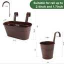 HowRU Metal Iron Flower Pots for Railing Fence Hanging Bucket Pots(5 Pcs) and Hanging Flower Pots Metal Iron Bucket Planter(10 Pcs) (Bronze)